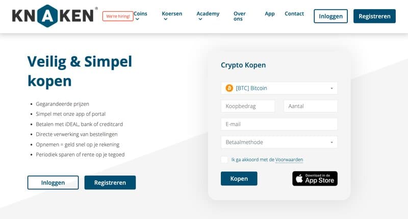 knaken crypto broker homepage